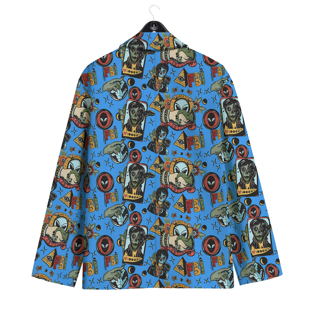 Space Alien Retro Tattoo Print Pattern Men's Sport Coat-grizzshop