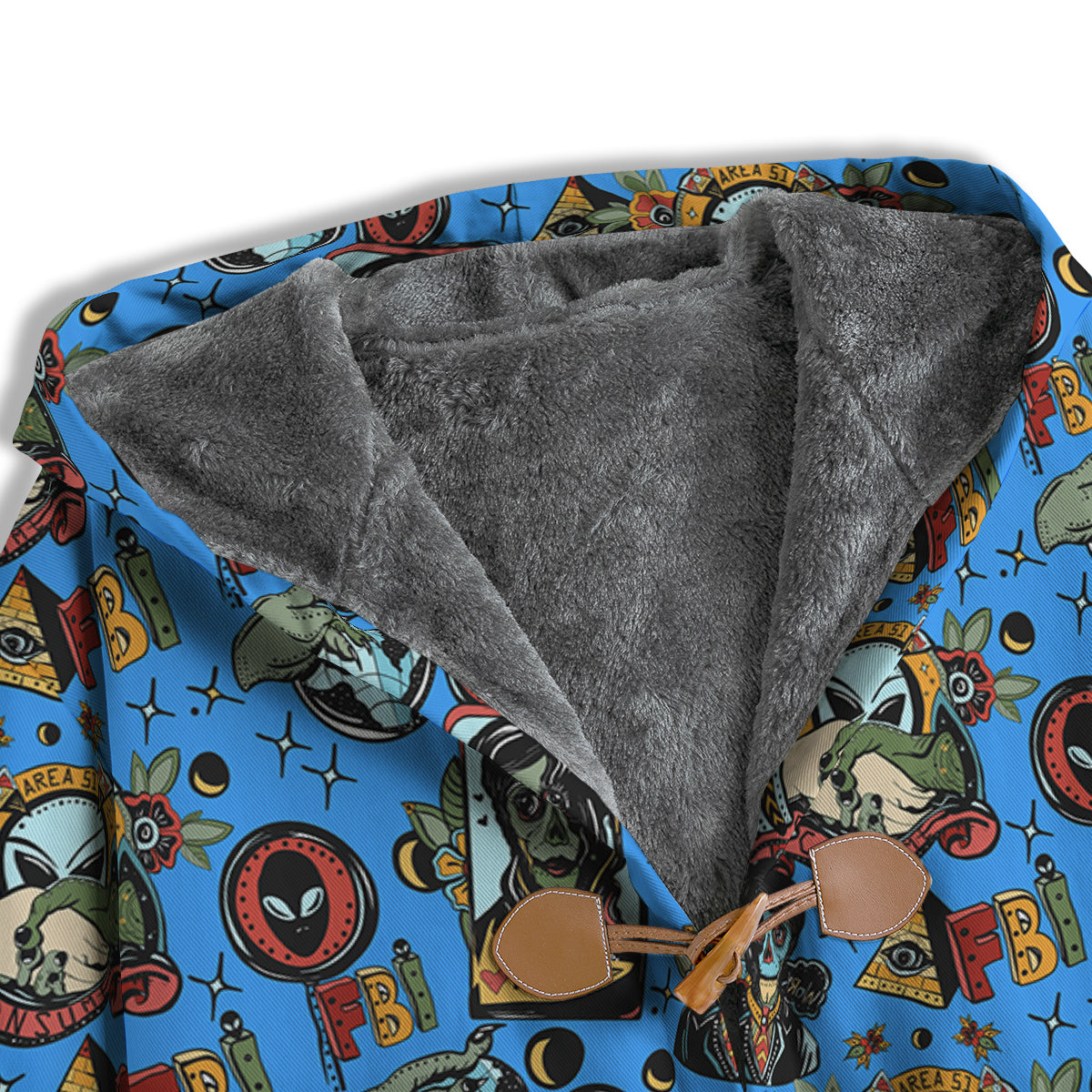 Space Alien Retro Tattoo Print Pattern Men's Windbreaker Jacket-grizzshop