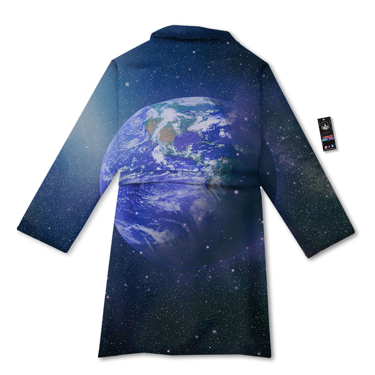 Space And Earth Print Bathrobe-grizzshop