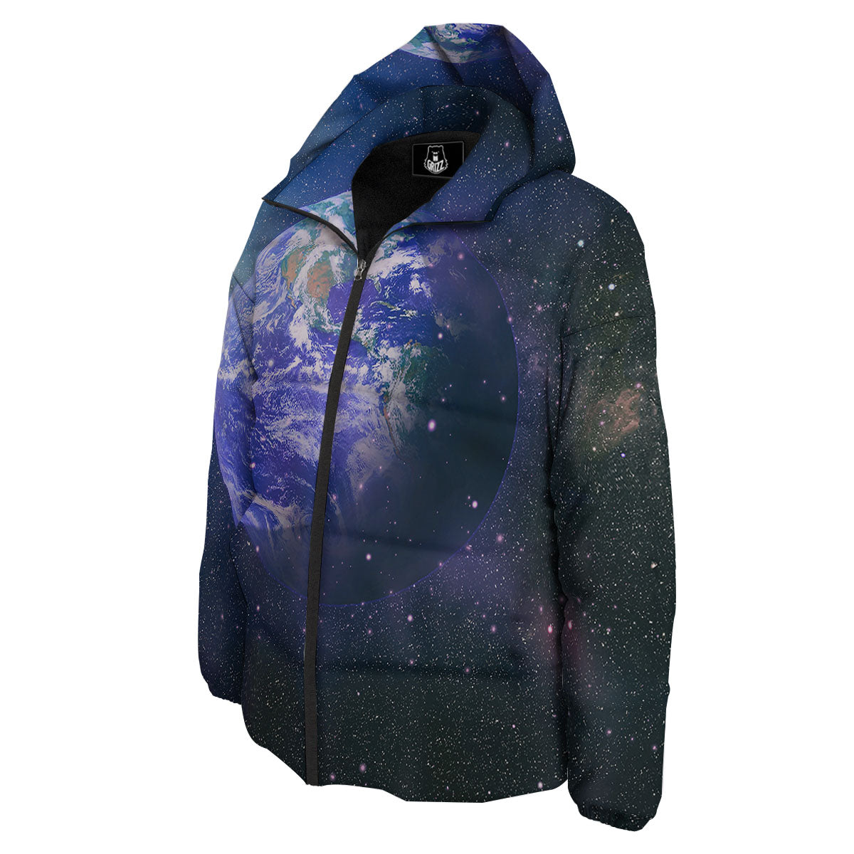 Space And Earth Print Down Jacket-grizzshop