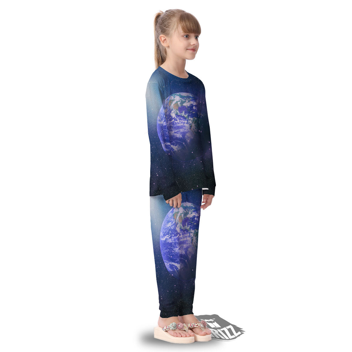 Space And Earth Print Kid's Pajamas-grizzshop