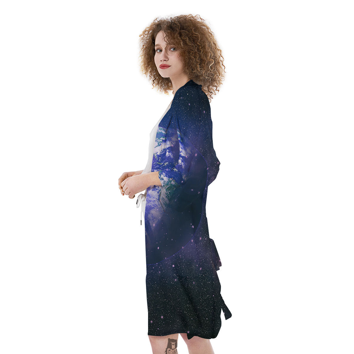 Space And Earth Print Kimono-grizzshop