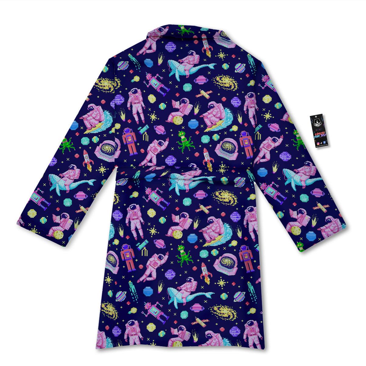 Space Astronaut 8 Bit Print Pattern Bathrobe-grizzshop