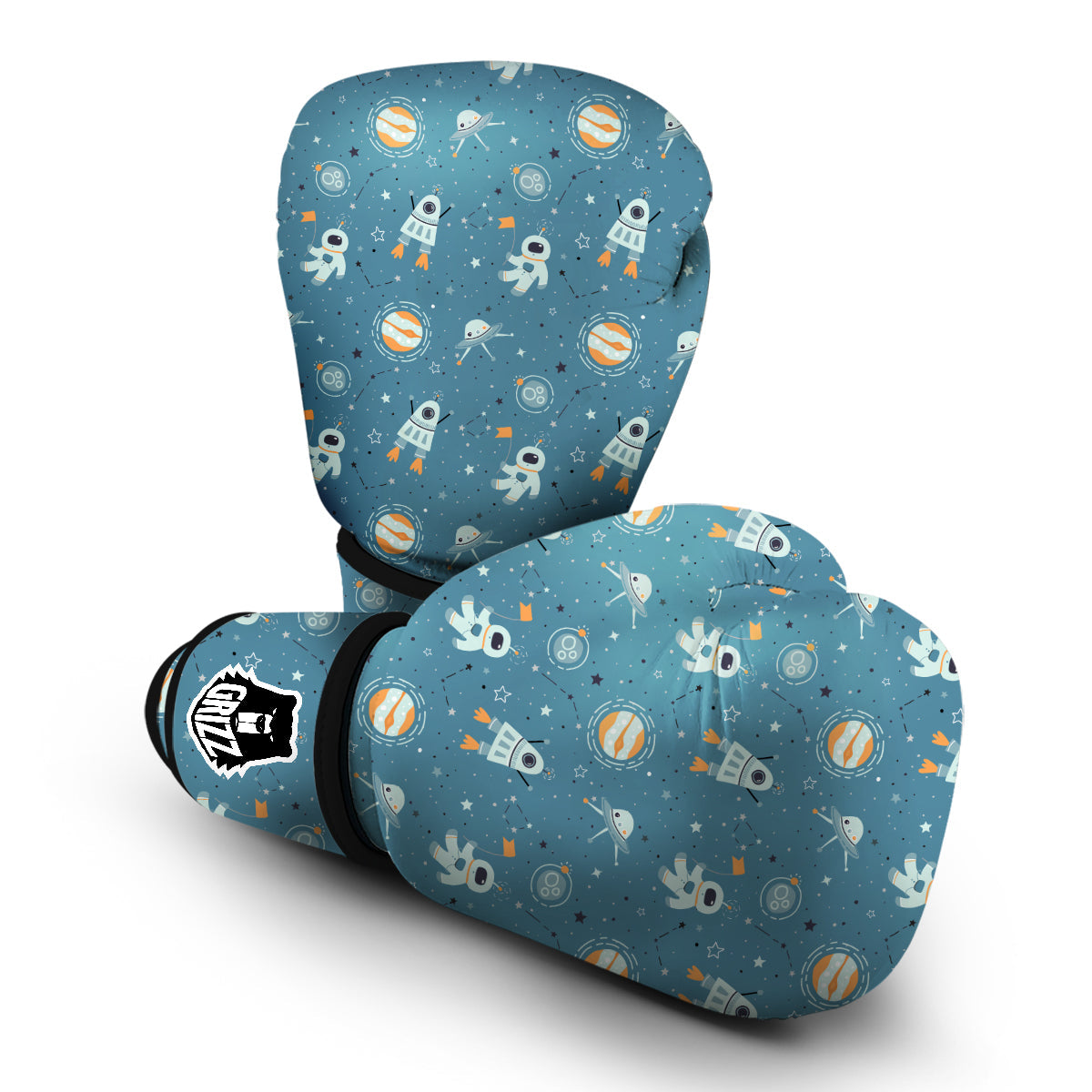 Space Astronaut Pattern Print Boxing Gloves-grizzshop