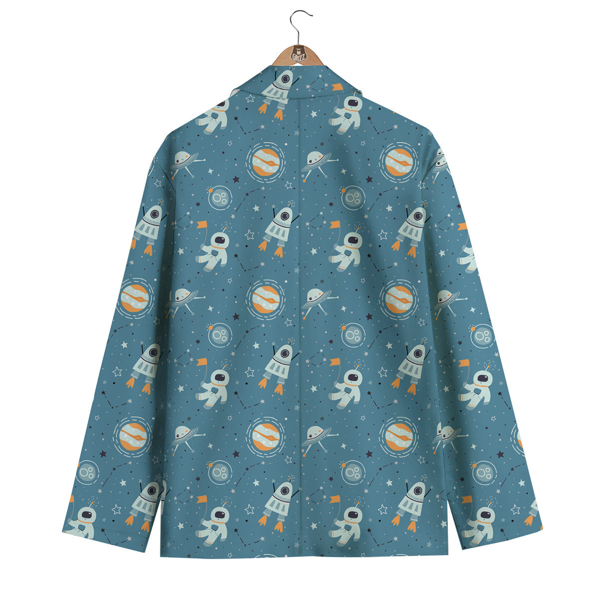 Space Astronaut Pattern Print Men's Blazer-grizzshop