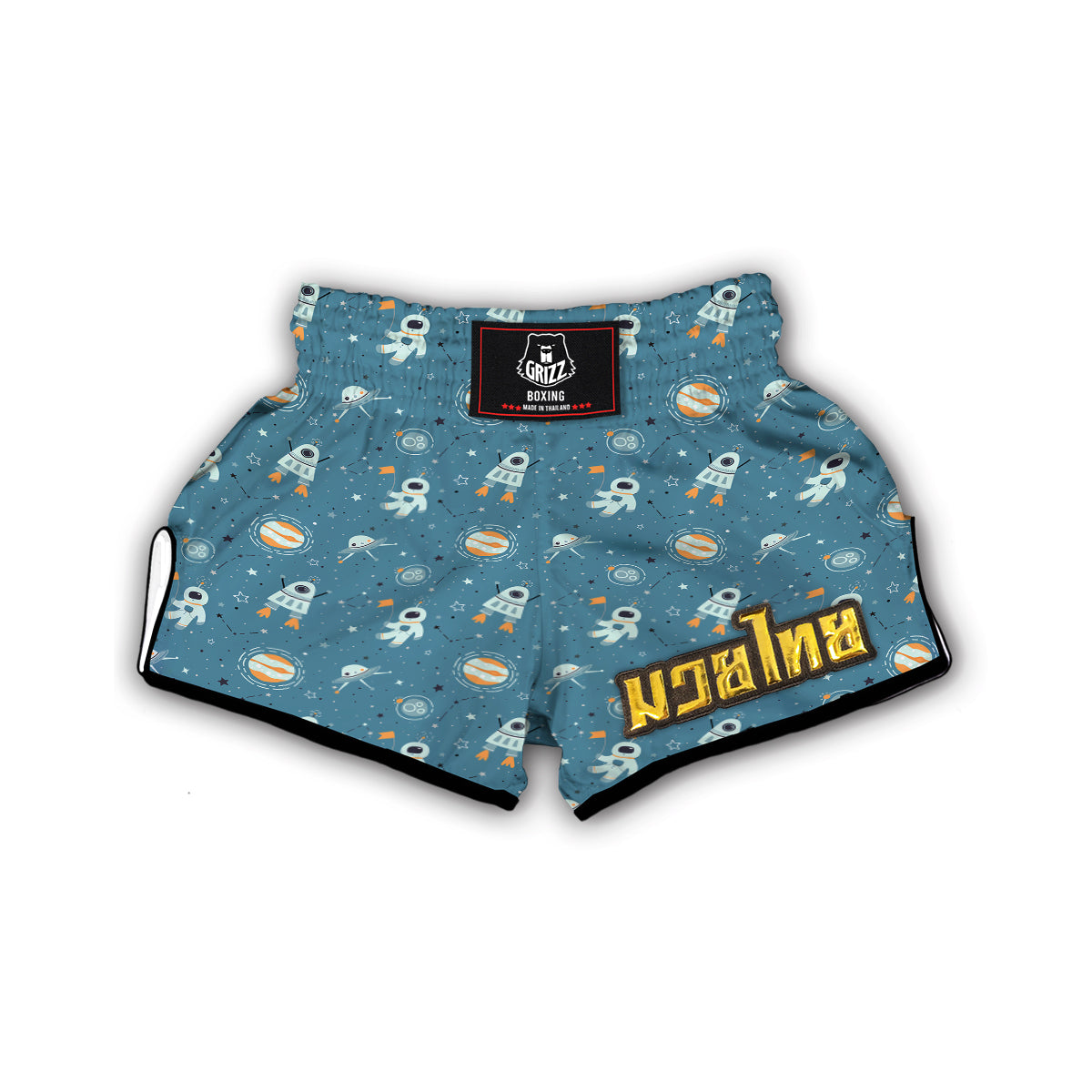 Space Astronaut Pattern Print Muay Thai Boxing Shorts-grizzshop