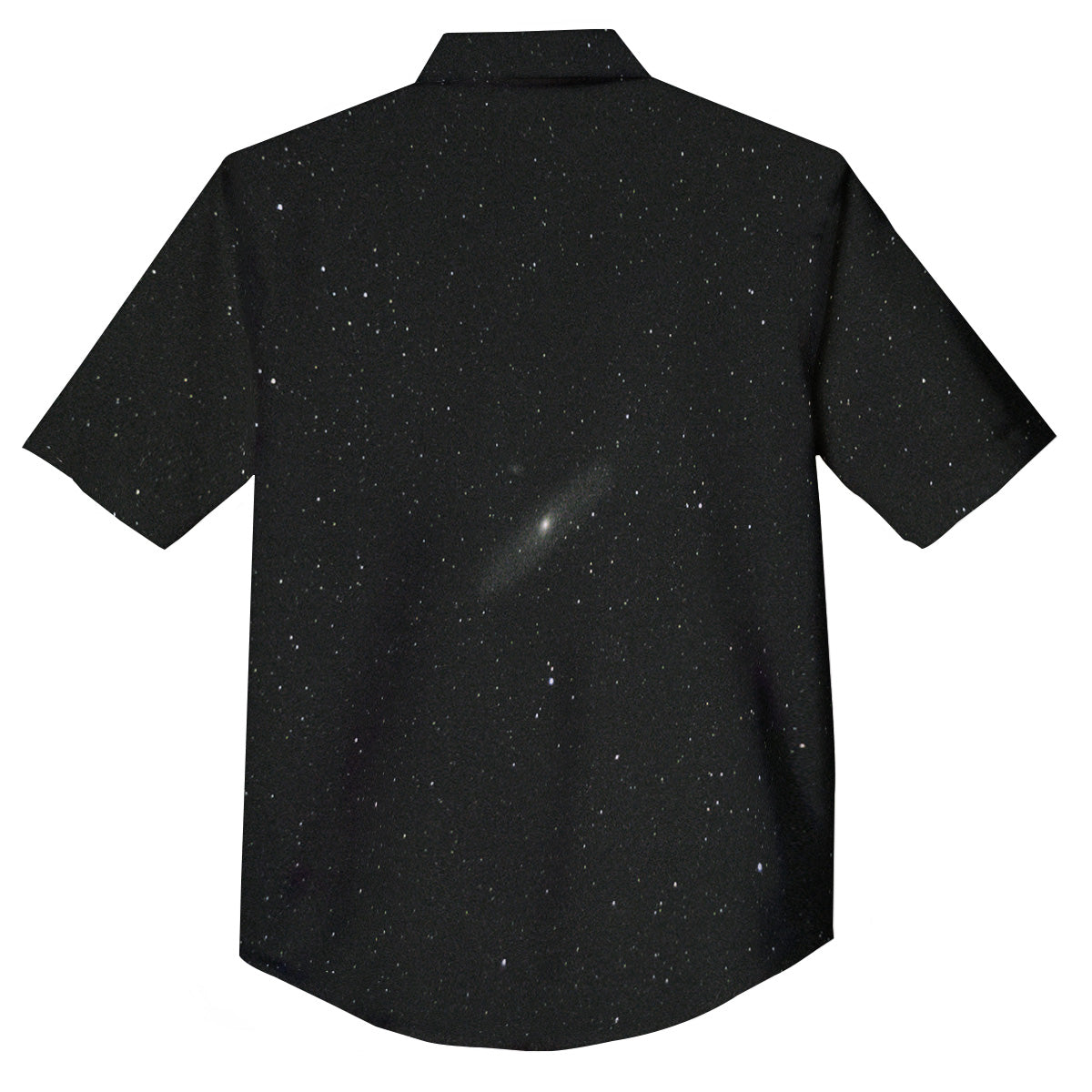 Space Black Print Button Up Shirt-grizzshop