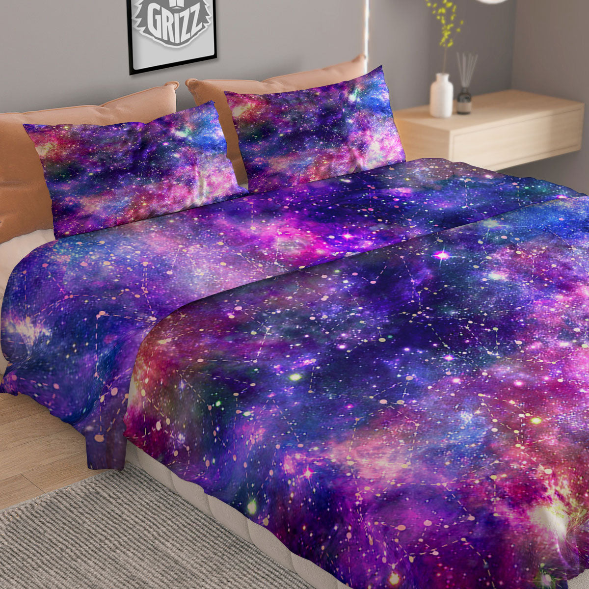 Steampunk Gears Metal Print Duvet Cover Bedding Set