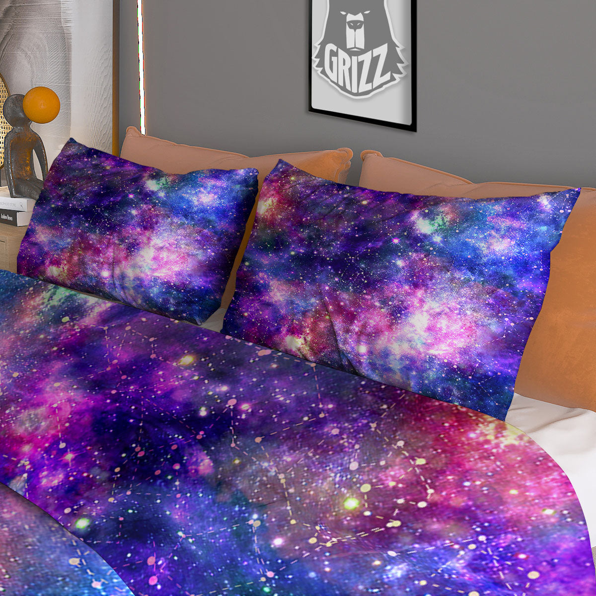 Steampunk Gears Metal Print Duvet Cover Bedding Set