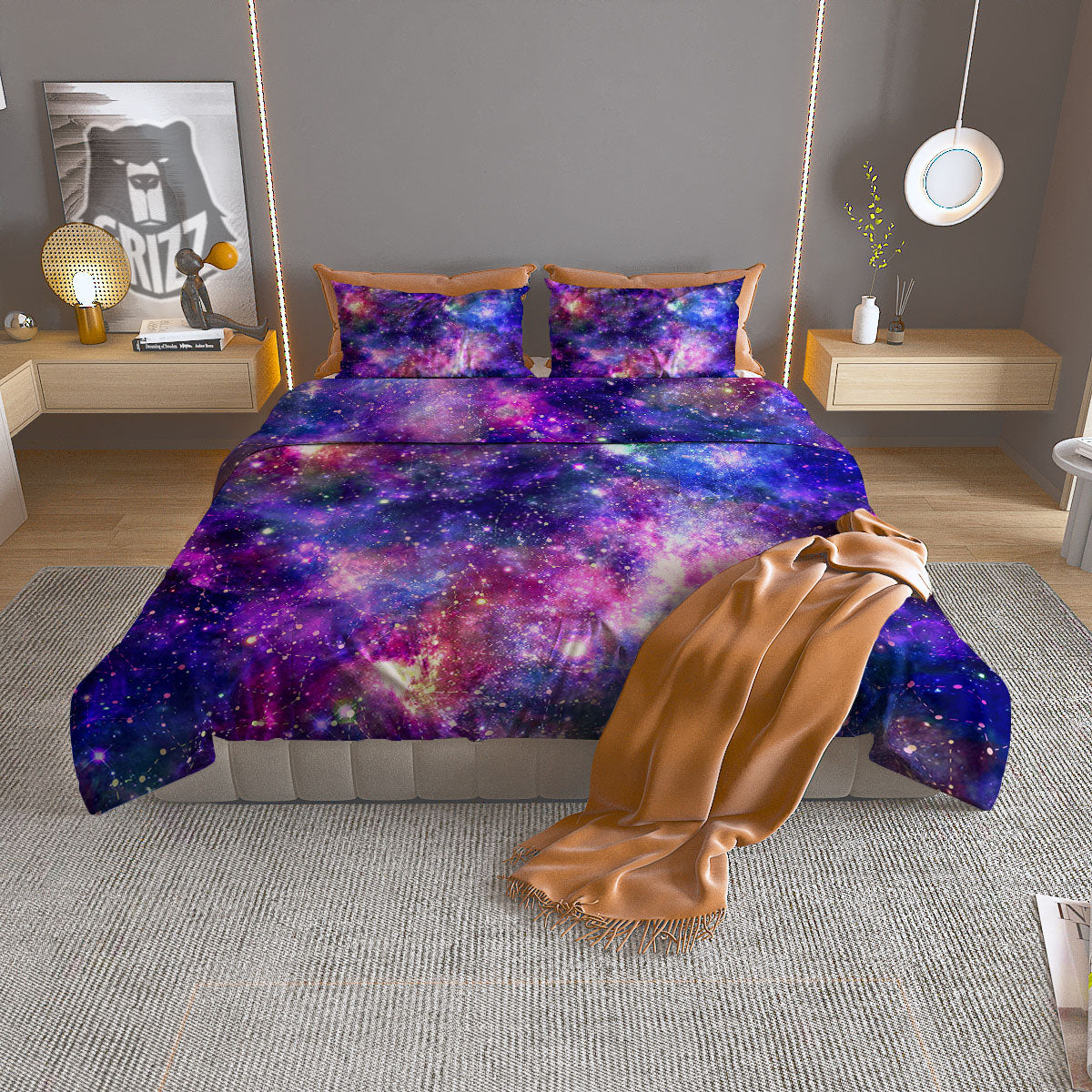 Steampunk Gears Metal Print Duvet Cover Bedding Set