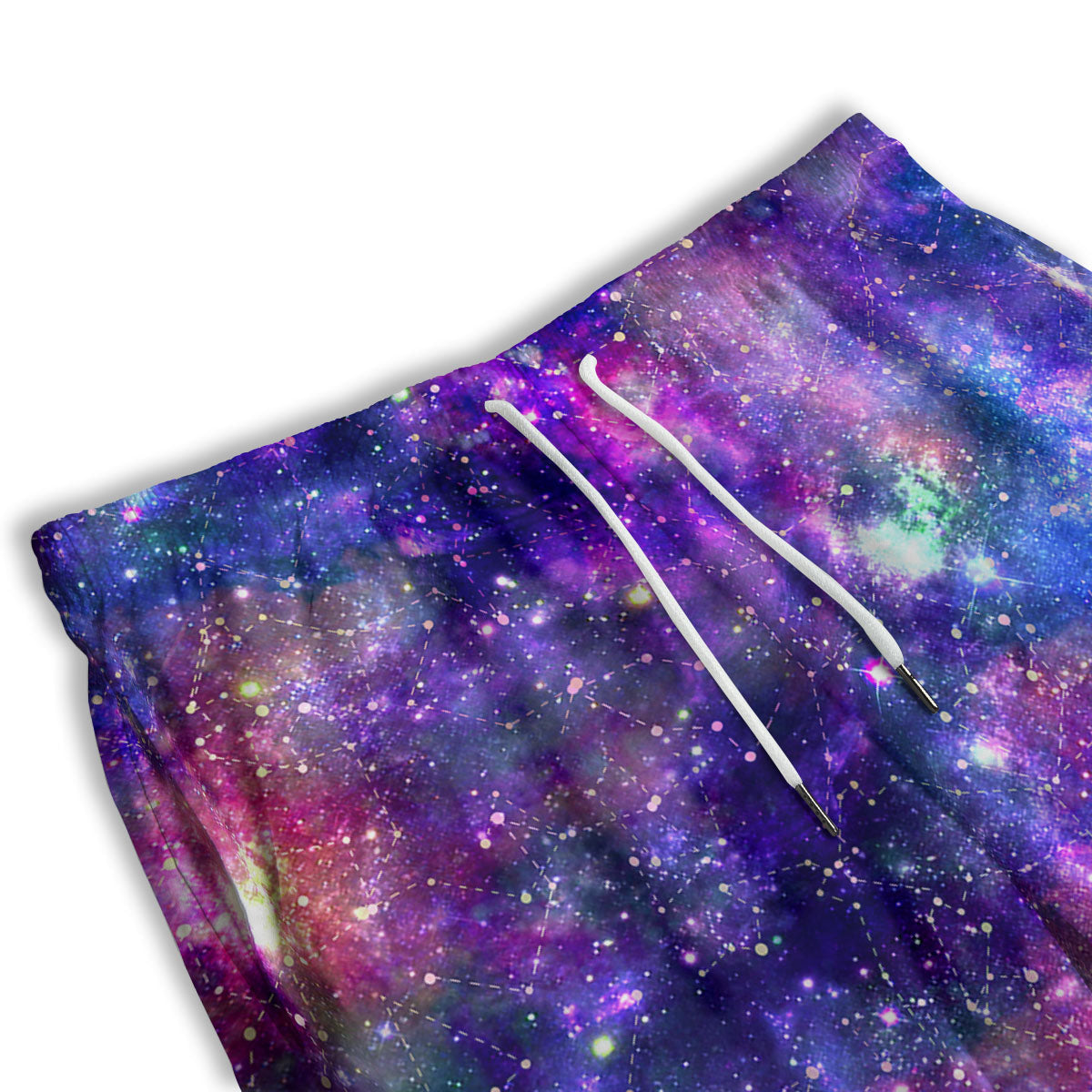 Space Blue Starfield Purple Galaxy Print Men's Athletic Shorts