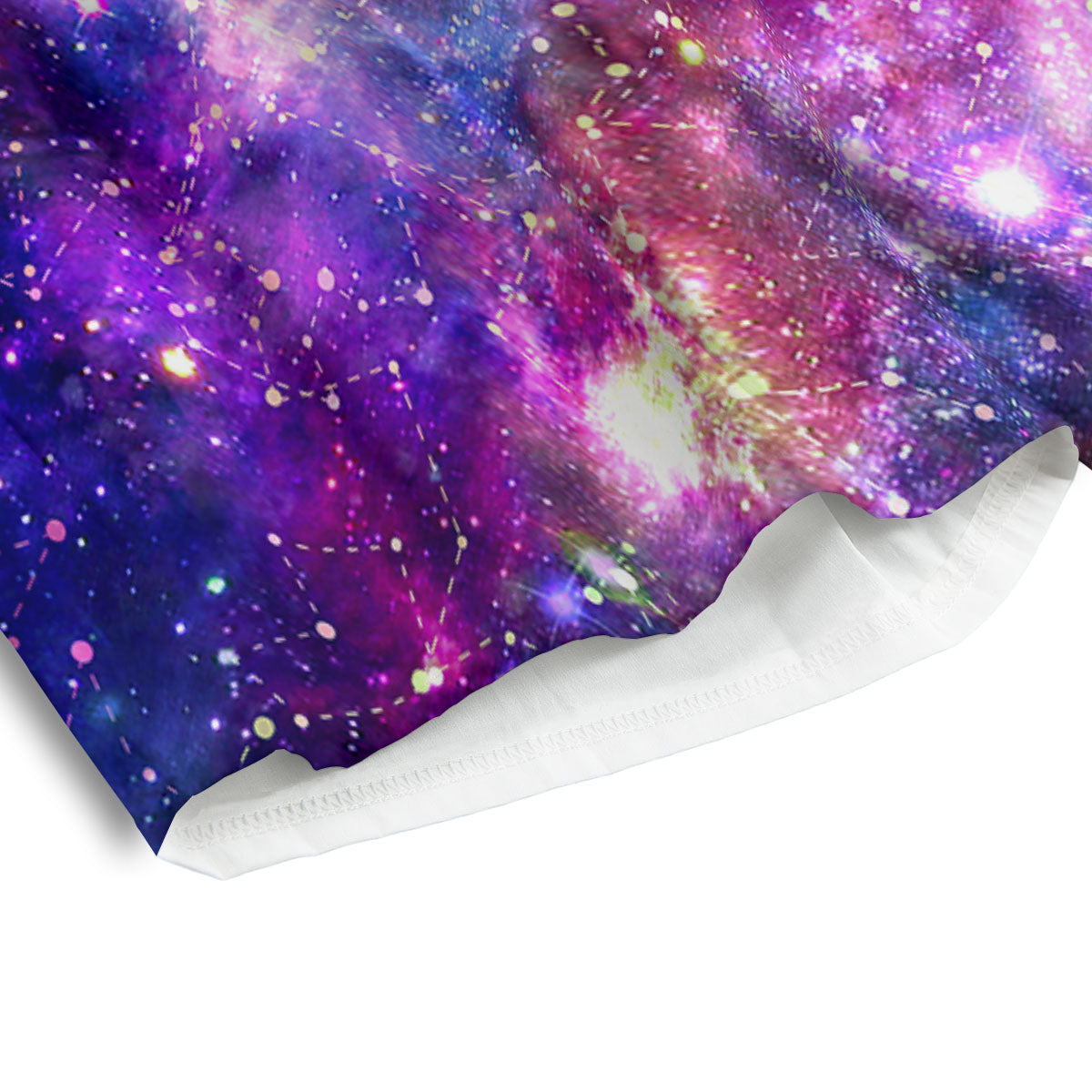 Space Blue Starfield Purple Galaxy Print Men's Athletic Shorts