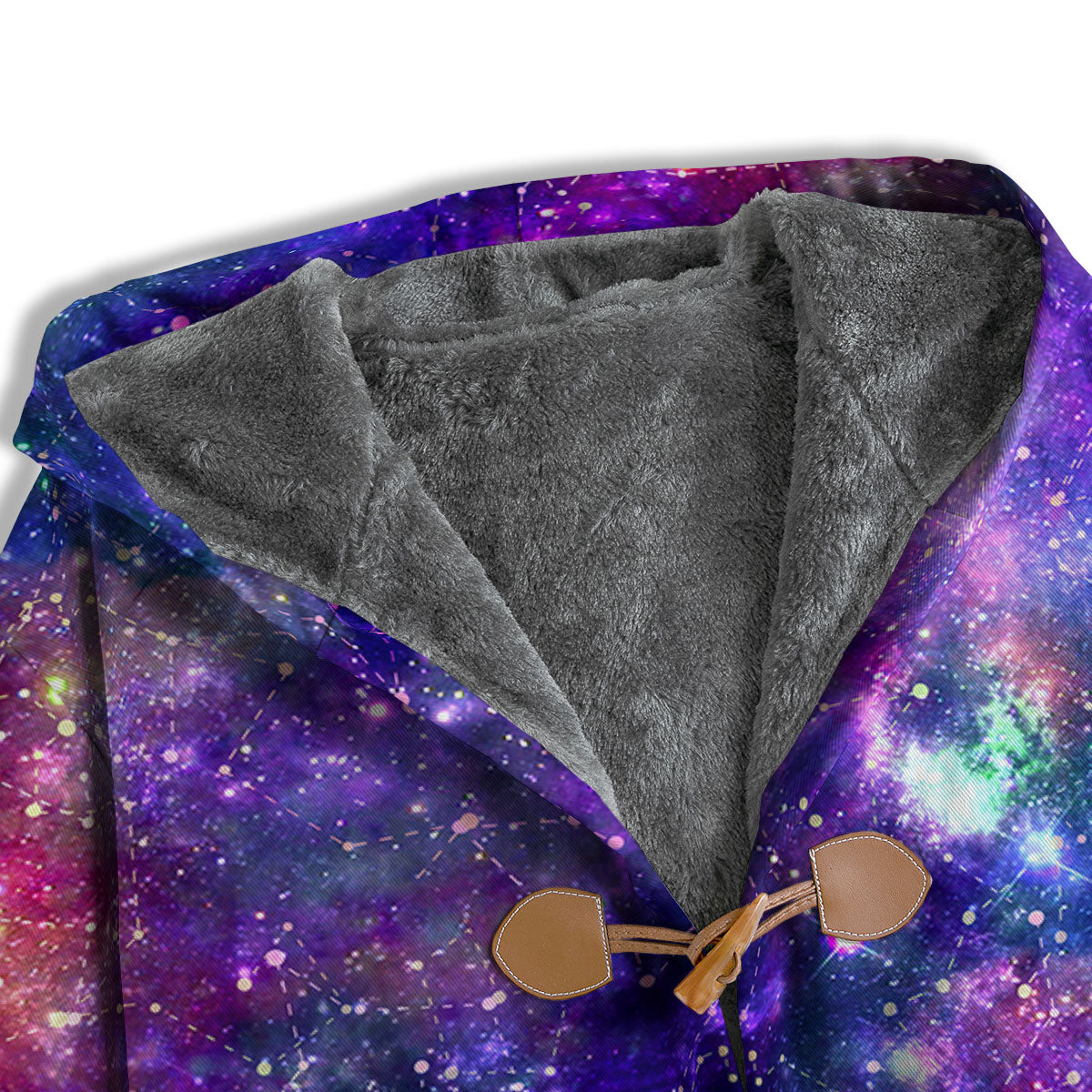 Space Blue Starfield Purple Galaxy Print Men's Windbreaker Jacket-grizzshop