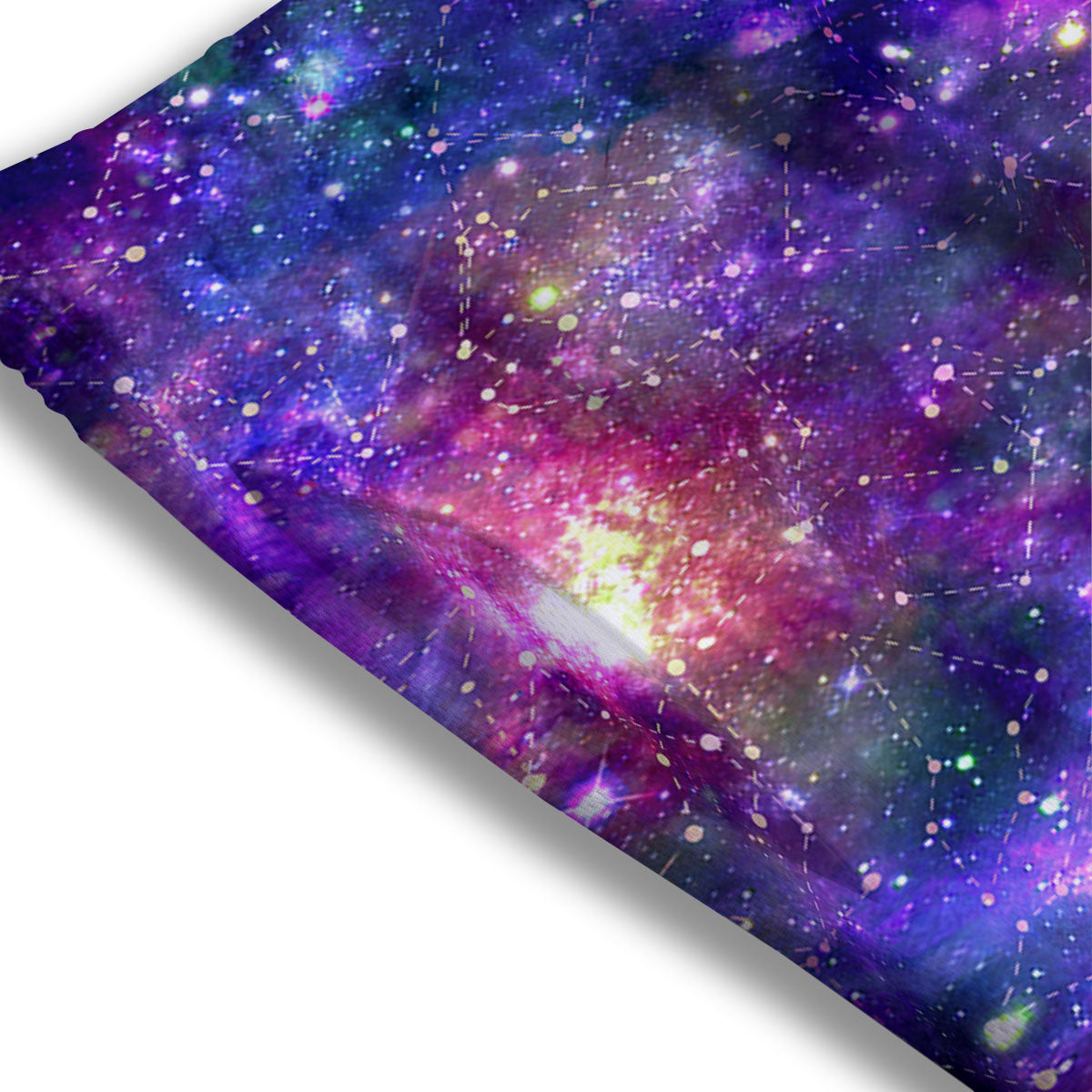 Space Blue Starfield Purple Galaxy Print Mesh Shorts