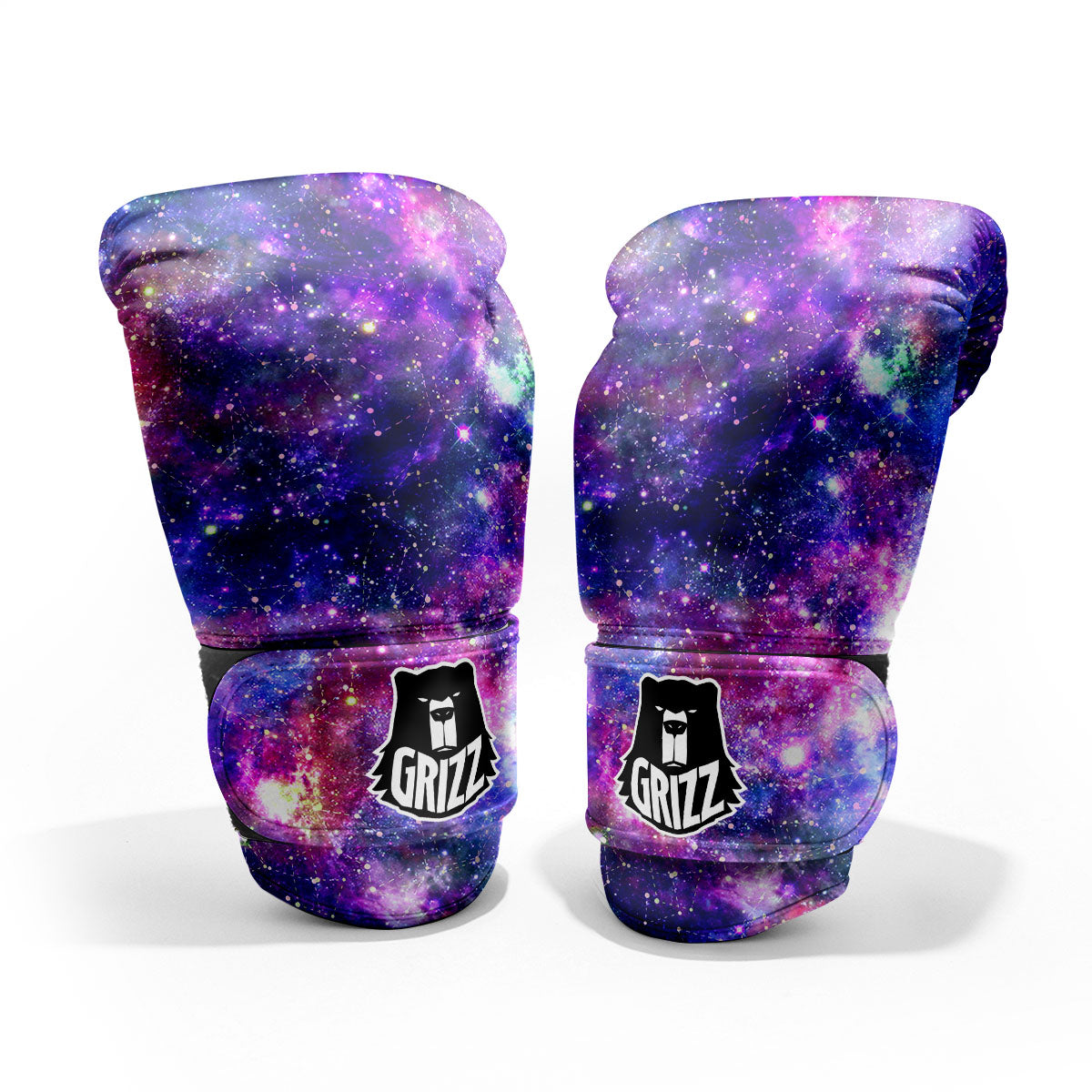 Space Blue Starfield Purple Galaxy Print Pro Boxing Glove