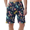 Space Cat Print Men's Shorts-grizzshop