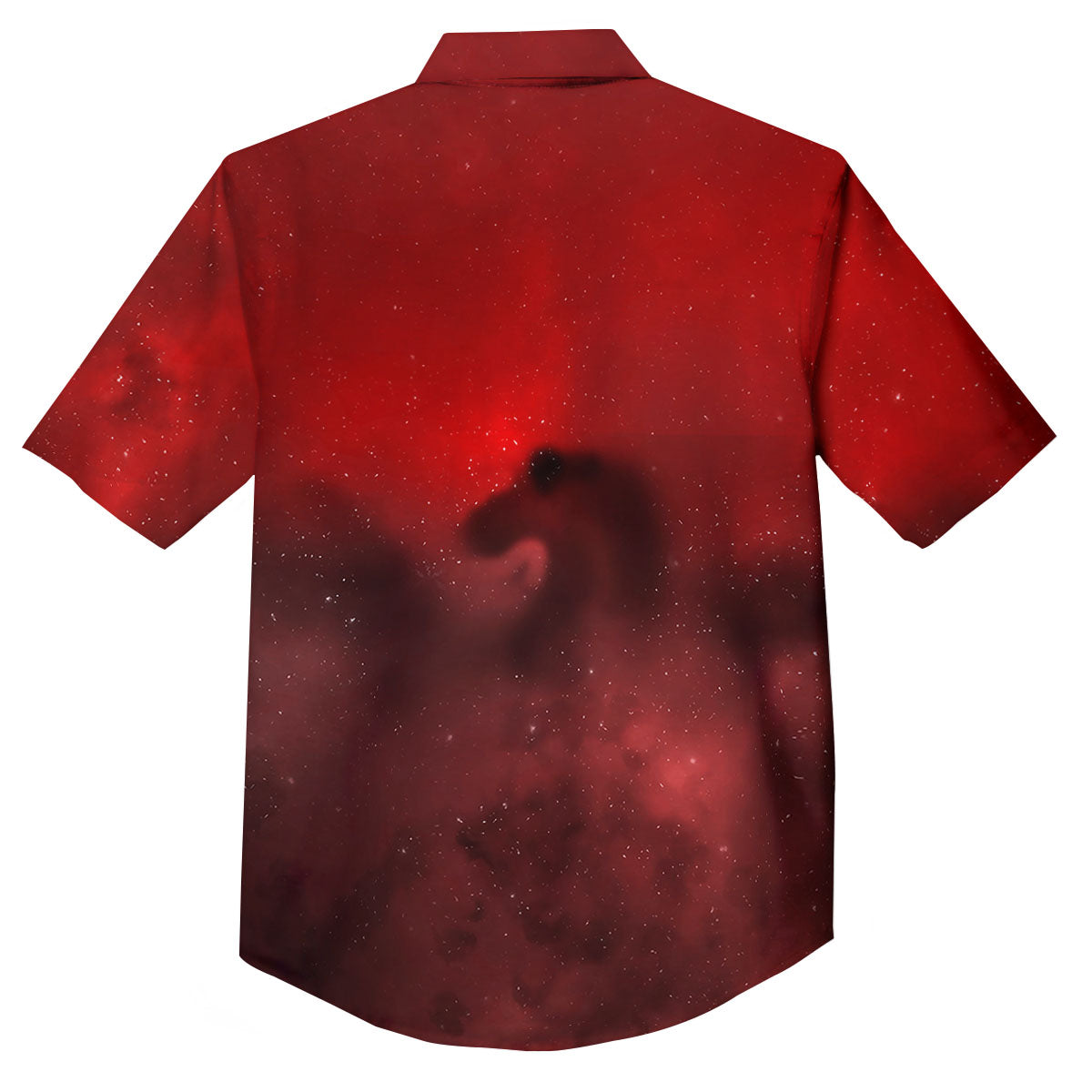 Space Cloud Red Galaxy Print Button Up Shirt-grizzshop