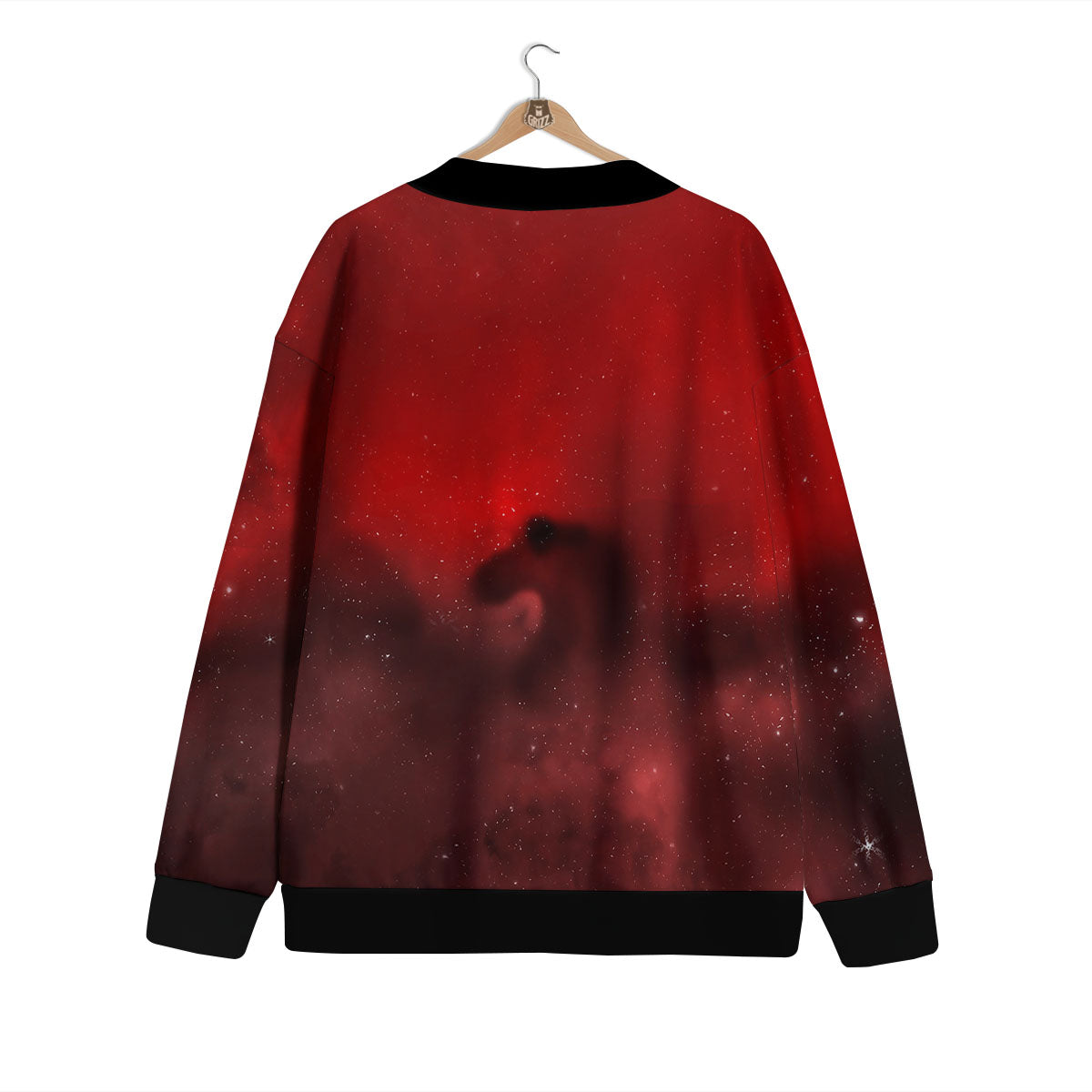 Space Cloud Red Galaxy Print Cardigan-grizzshop