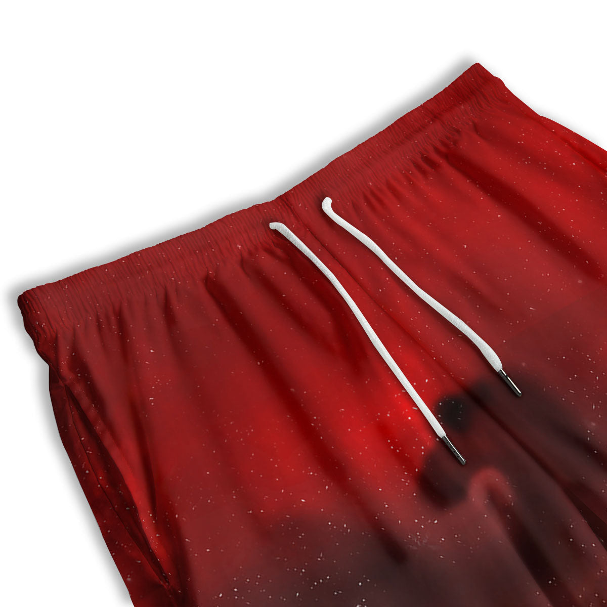 Space Cloud Red Galaxy Print Men's Athletic Shorts