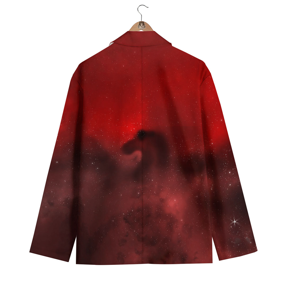 Space Cloud Red Galaxy Print Men's Blazer-grizzshop