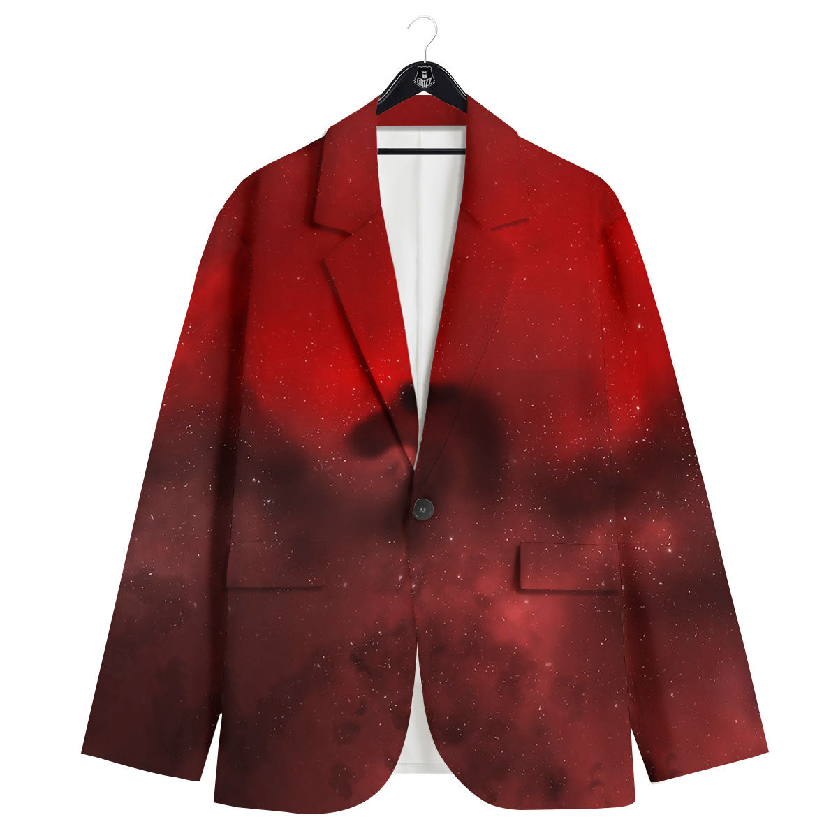 Space Cloud Red Galaxy Print Men's Sport Coat-grizzshop