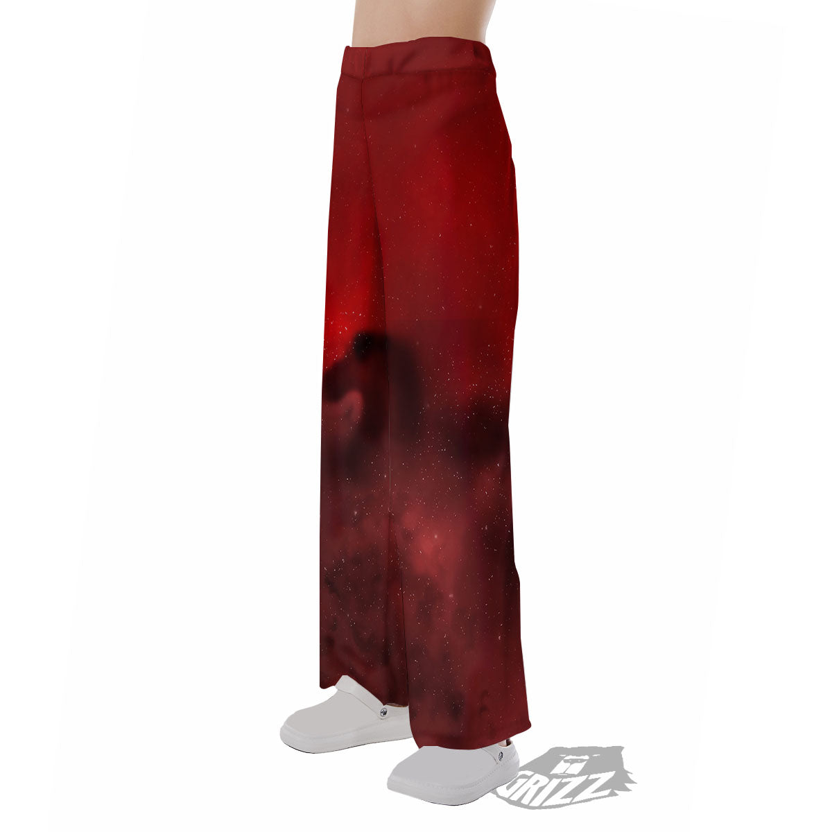 Space Cloud Red Galaxy Print Pajama Pants-grizzshop