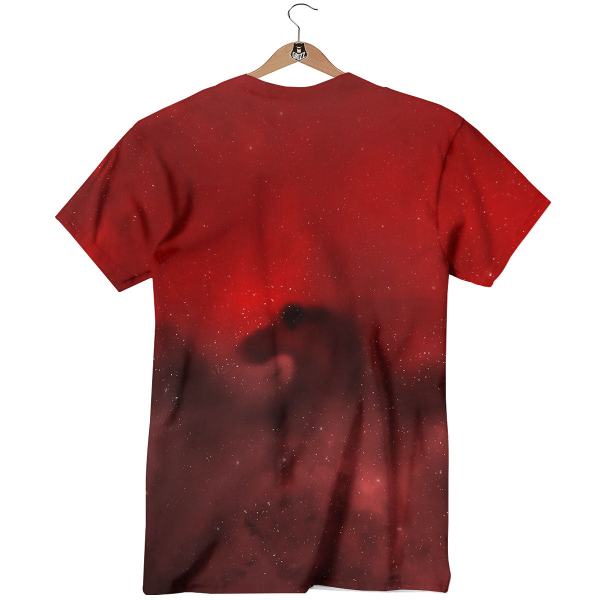 Space Cloud Red Galaxy Print T-Shirt-grizzshop