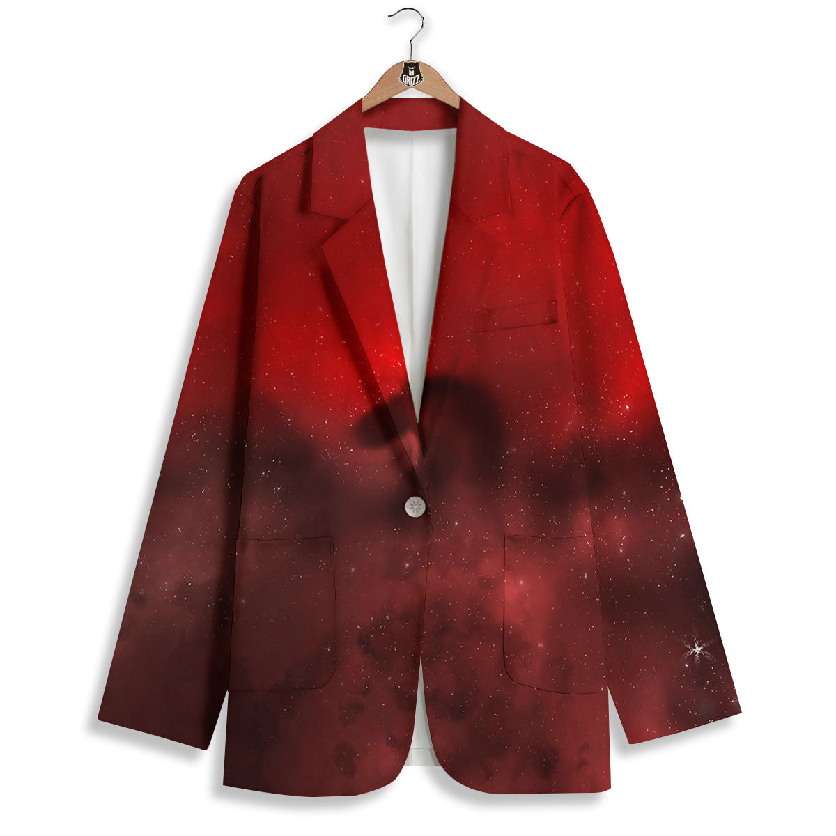 Space Cloud Red Galaxy Print Women's Blazer-grizzshop
