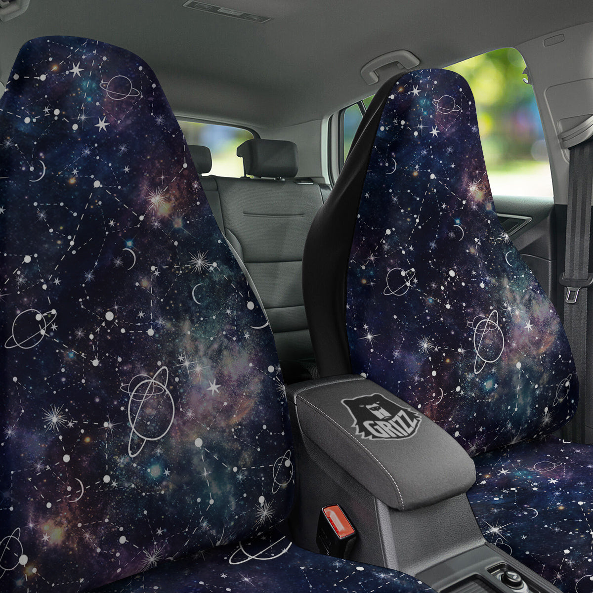 Space Constellation Galaxy Print Car Seat Covers-grizzshop