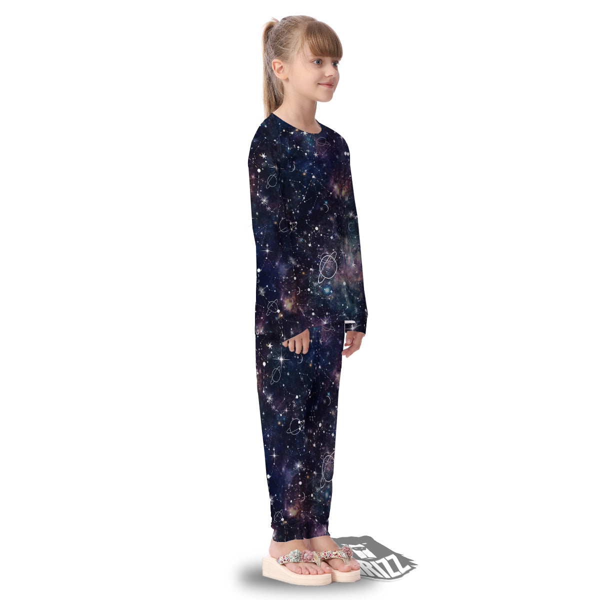 Space Constellation Galaxy Print Kid's Pajamas-grizzshop