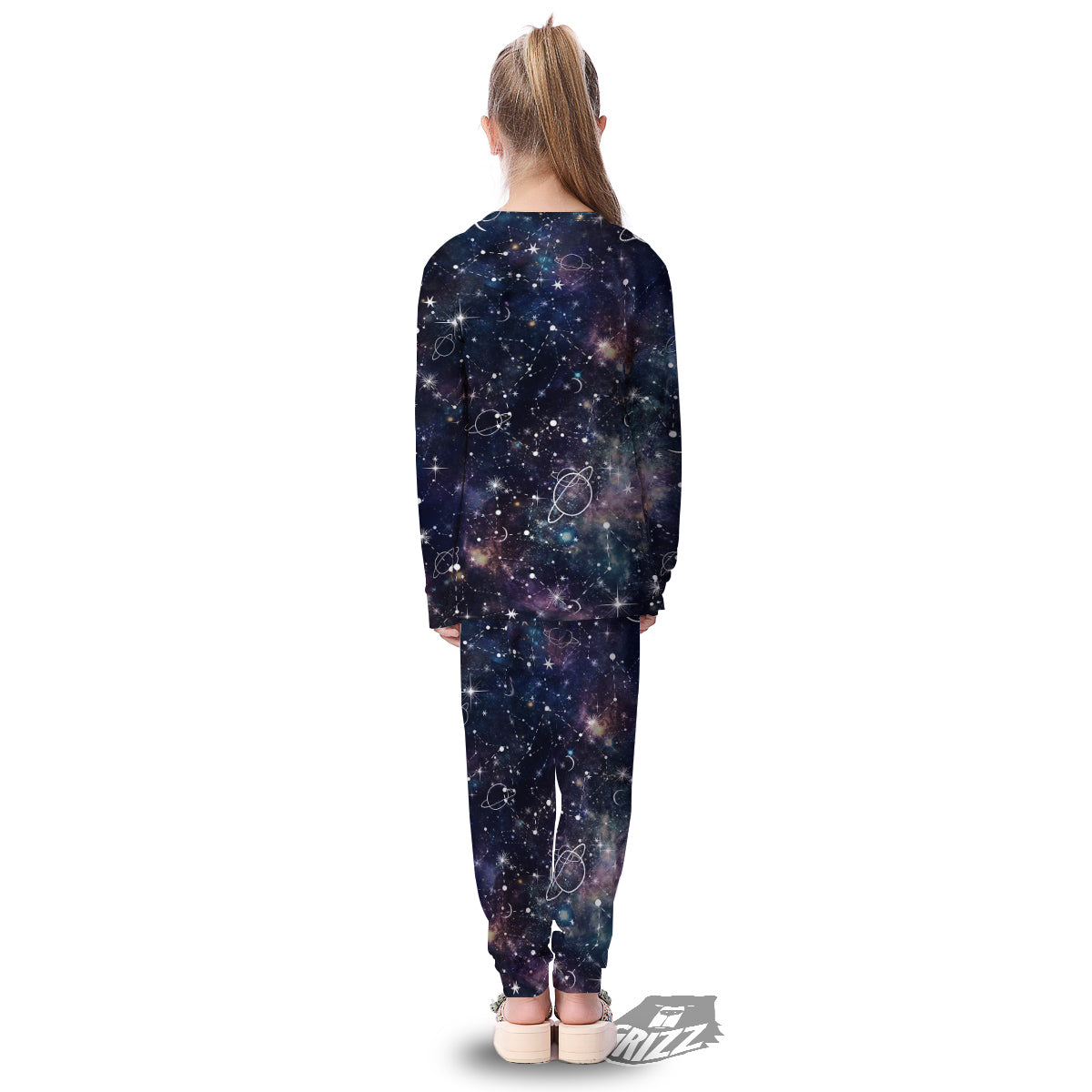 Space Constellation Galaxy Print Kid's Pajamas-grizzshop