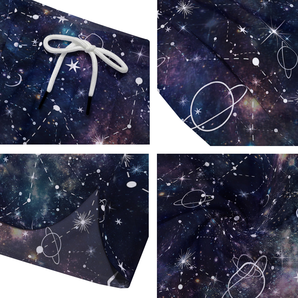 Space Constellation Galaxy Print Men's Running Shorts-grizzshop