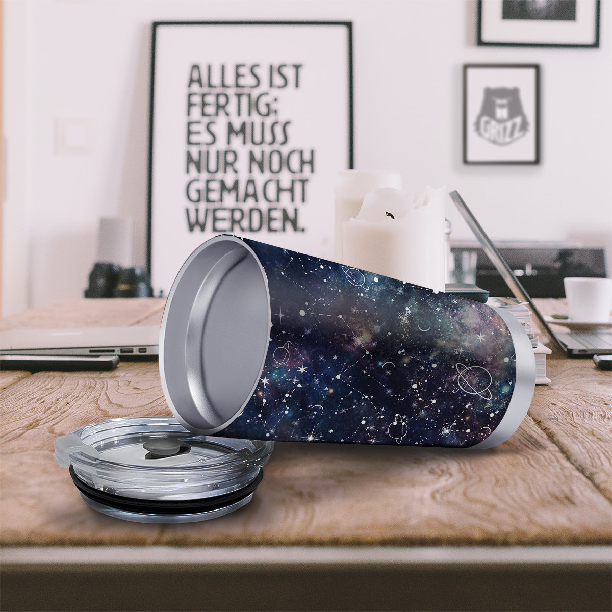 Space Constellation Galaxy Print Tumbler-grizzshop