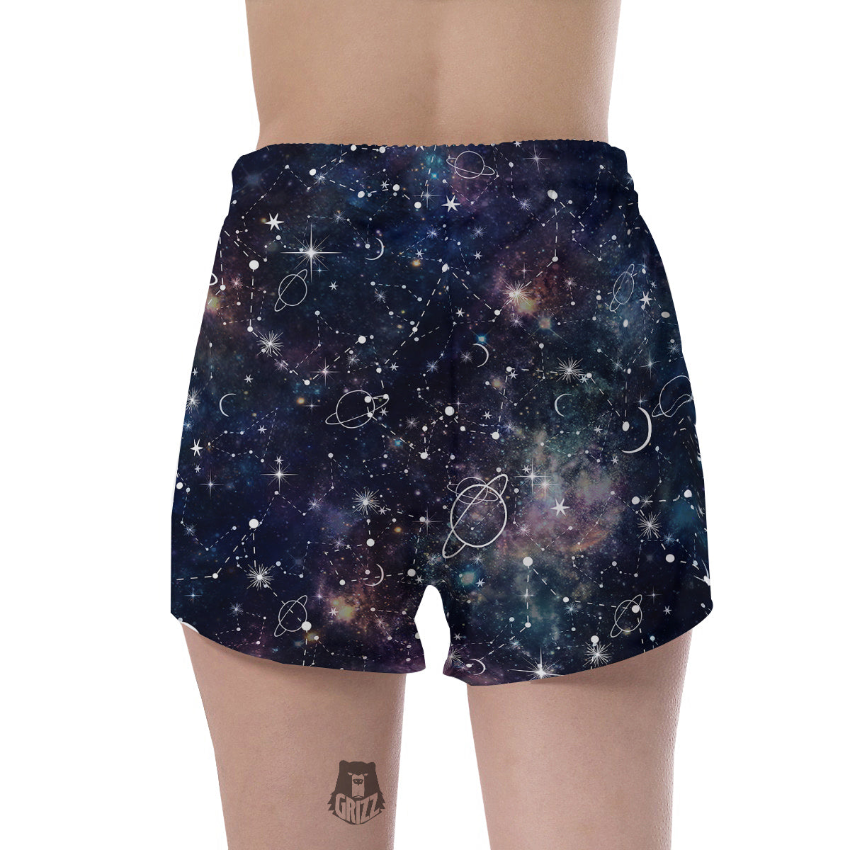 Space Constellation Galaxy Print Women's Shorts-grizzshop