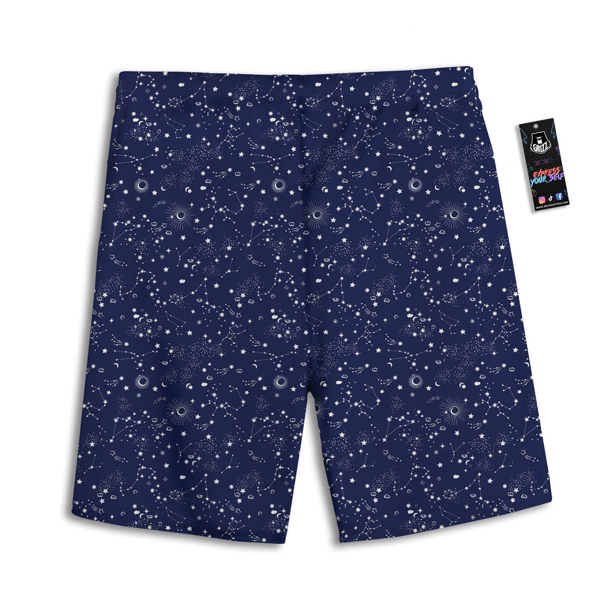Space Constellation Print Pattern Men's Athletic Shorts