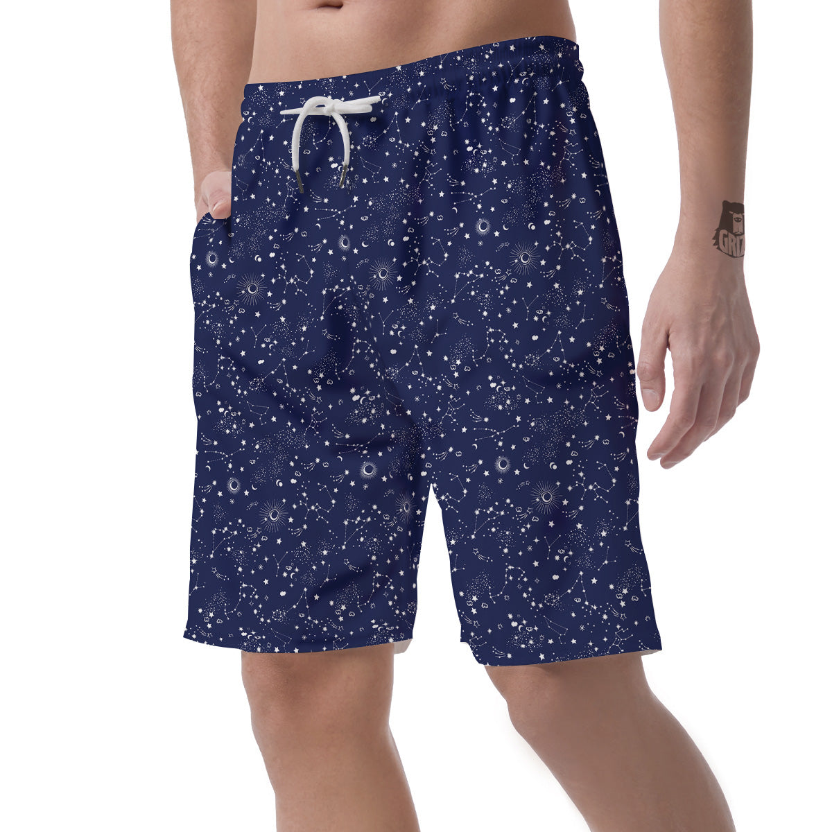 Space Constellation Print Pattern Men's Shorts-grizzshop