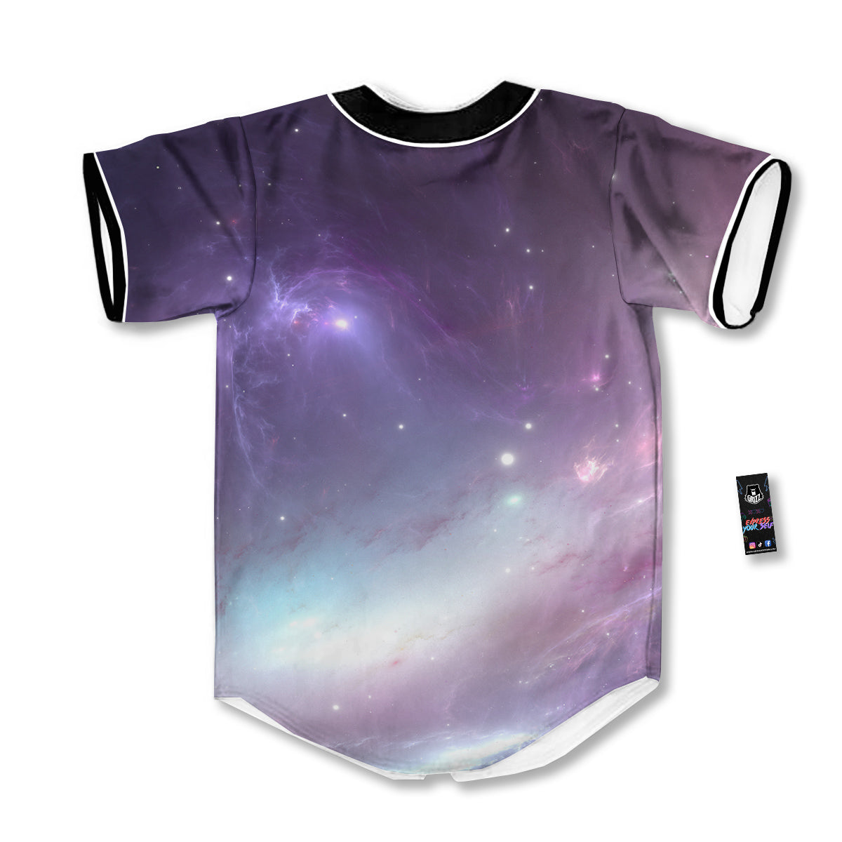 Space Cosmic Print Baseball Jersey-grizzshop
