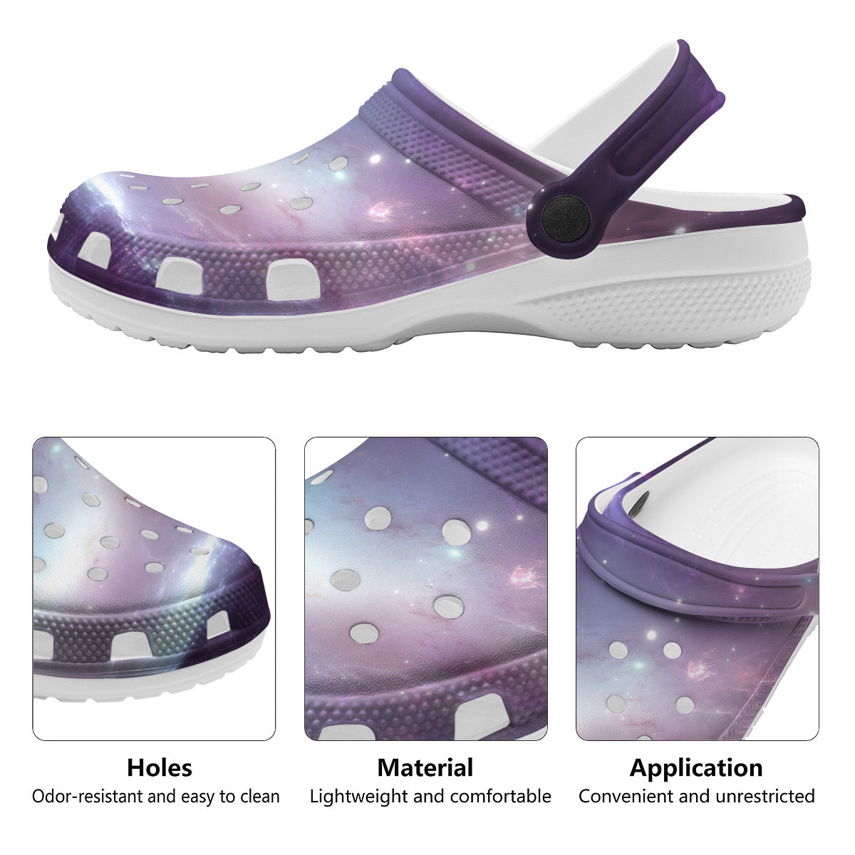 Space Cosmic Print Clog-grizzshop