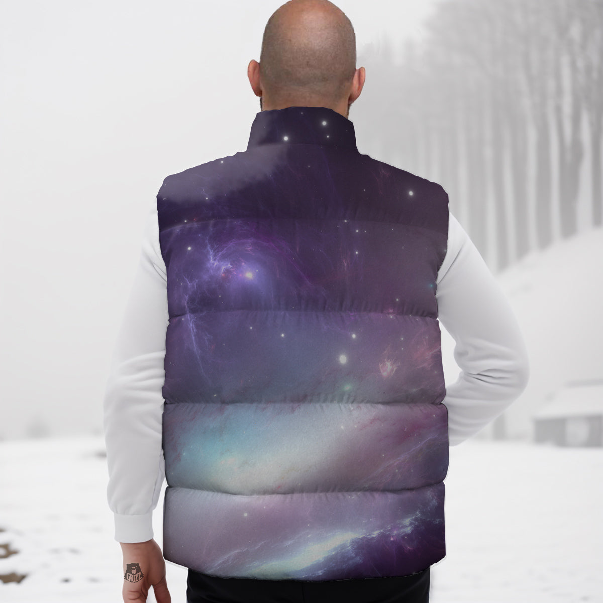 Space Cosmic Print Down Vest