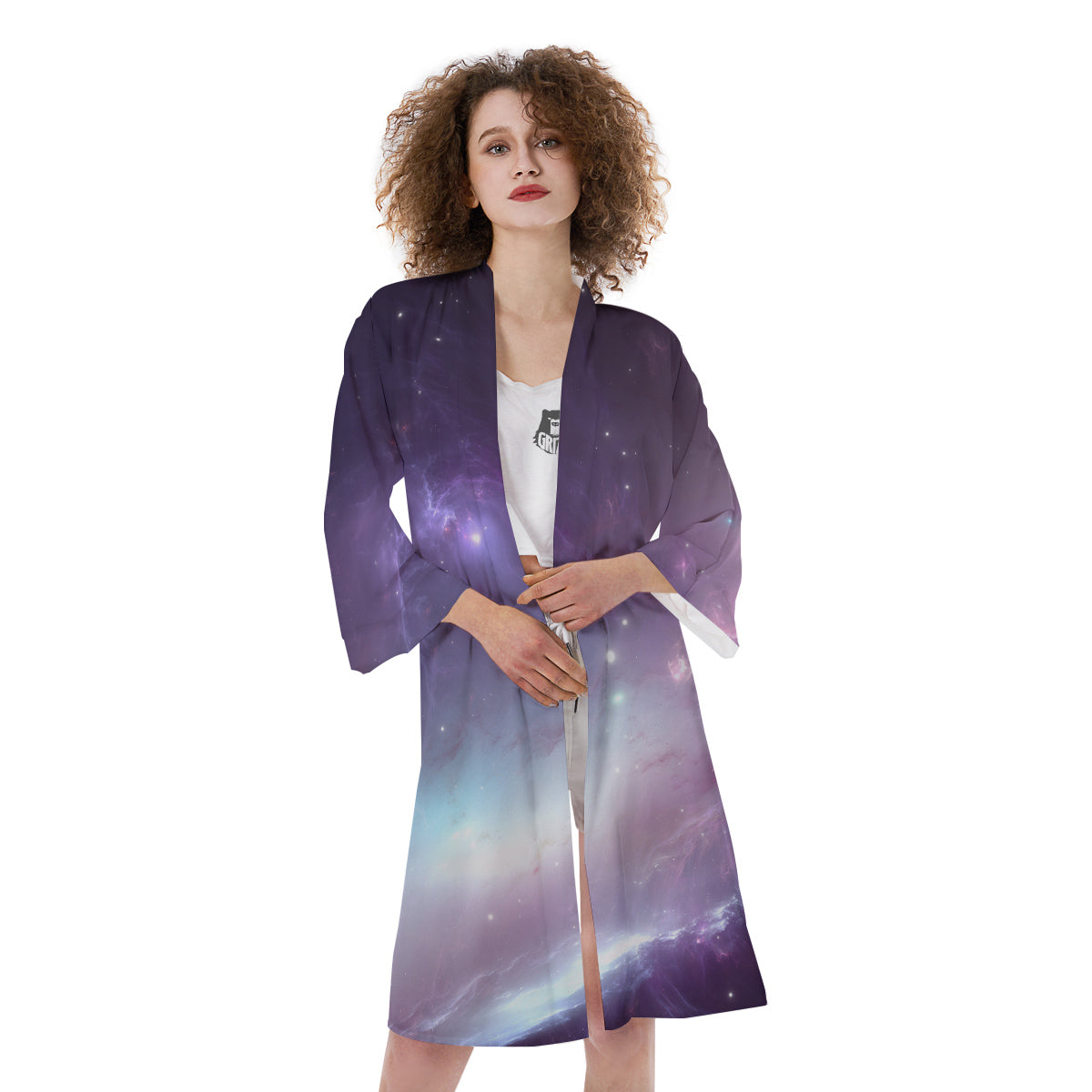 Space Cosmic Print Kimono-grizzshop