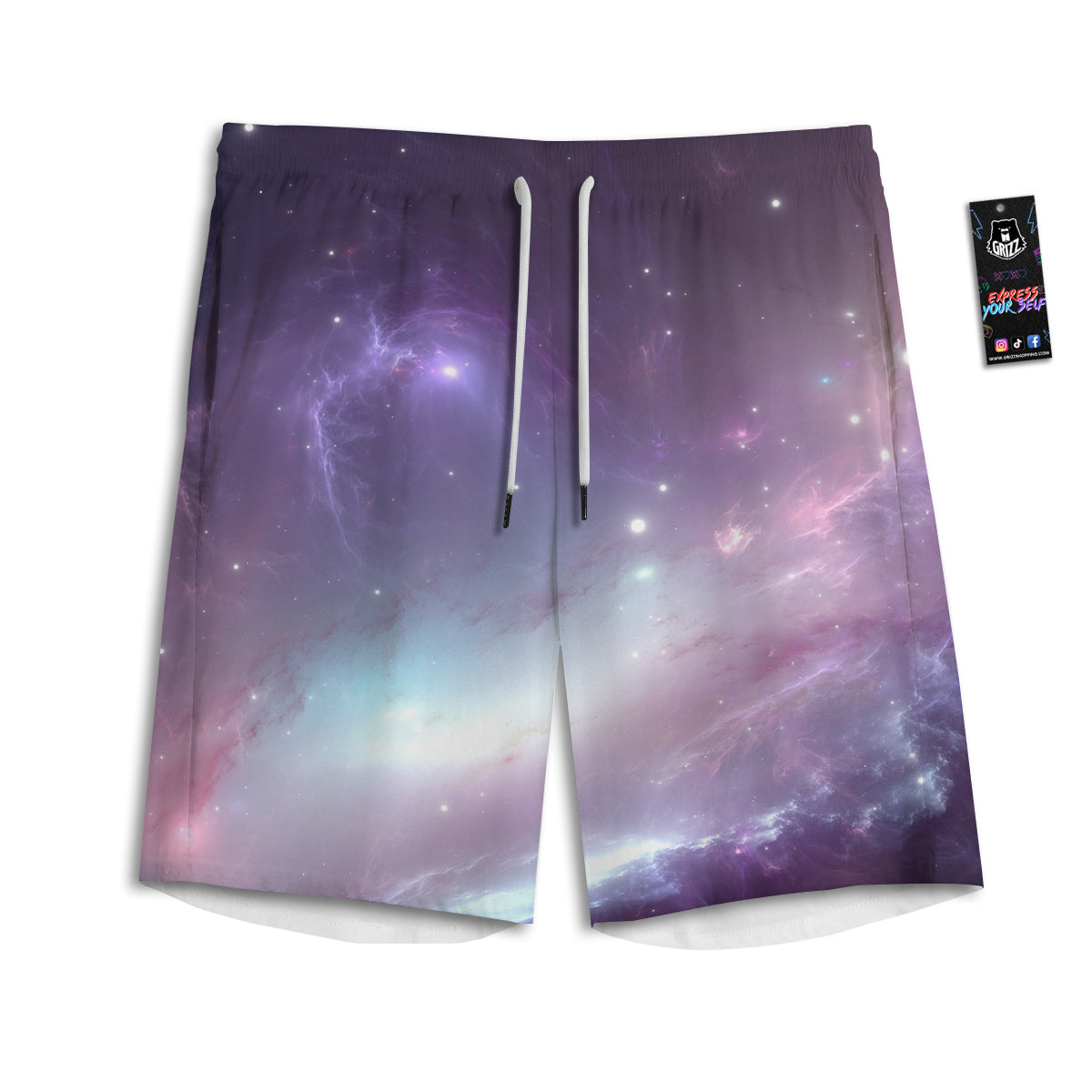 Space Cosmic Print Men's Athletic Shorts