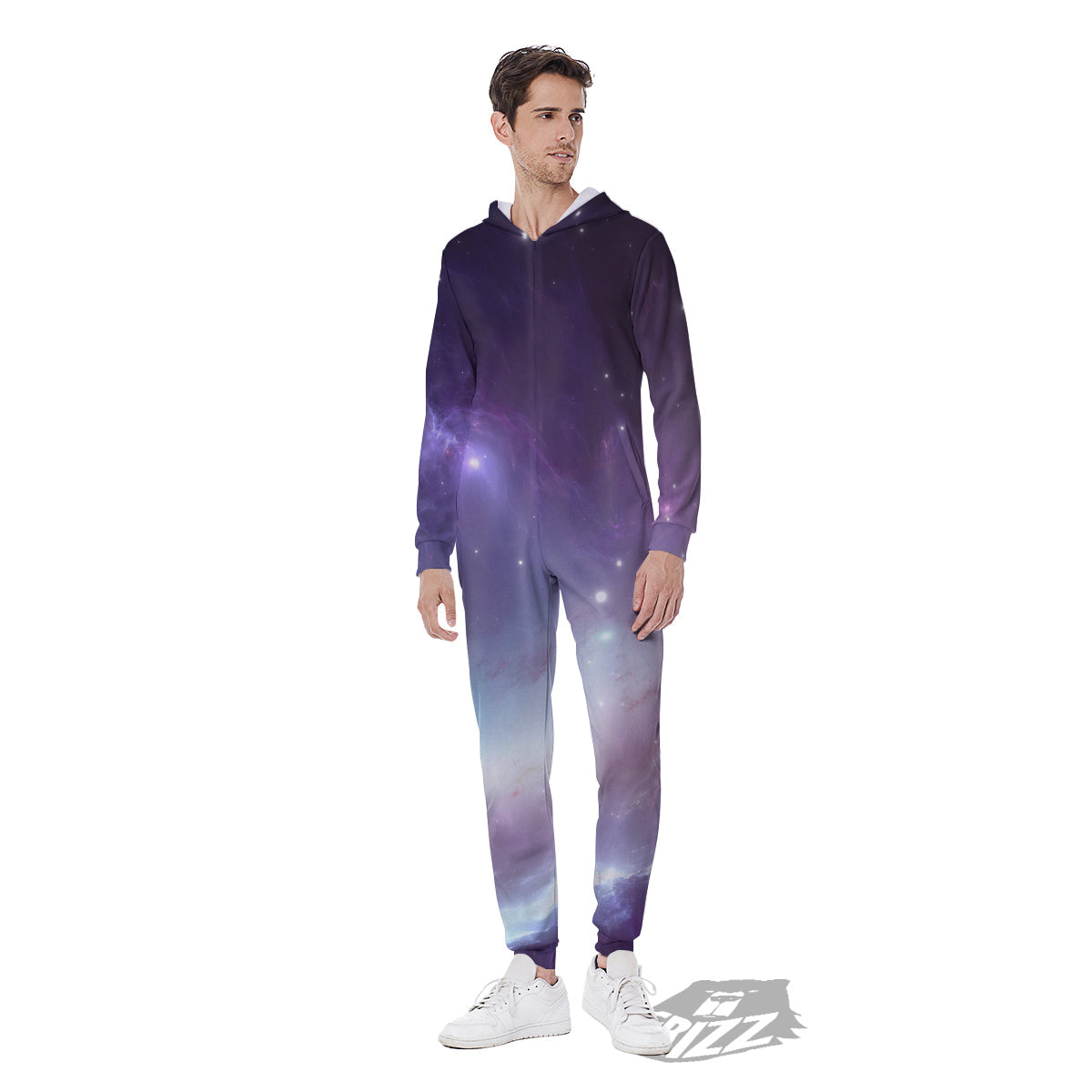 Space Cosmic Print Men's Jumpsuit-grizzshop