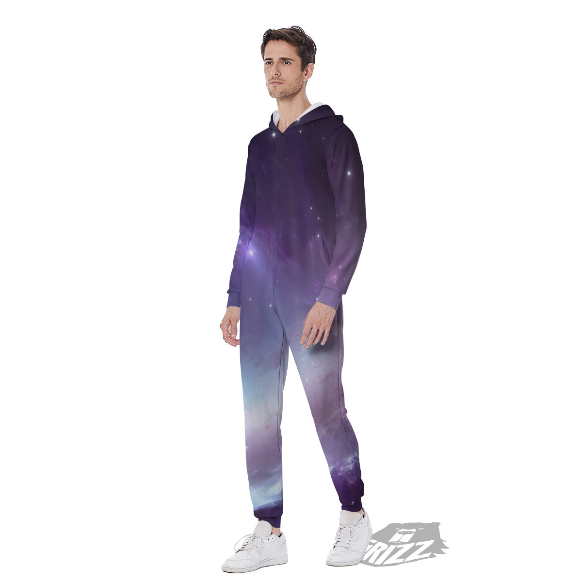 Space Cosmic Print Men's Jumpsuit-grizzshop
