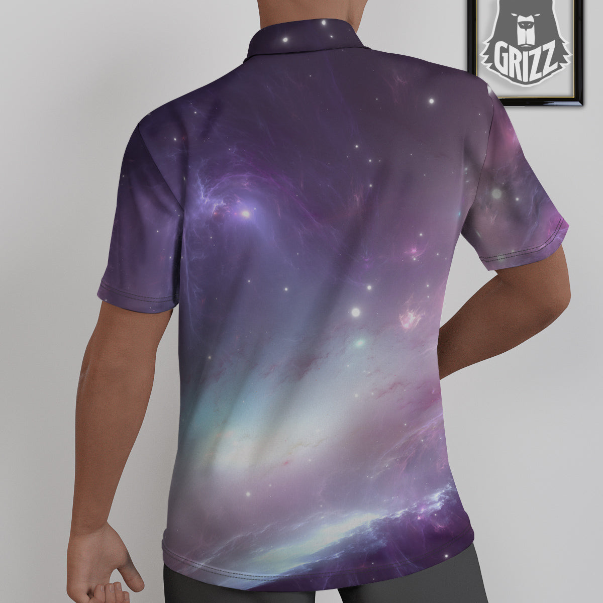 Space Cosmic Print Untucked Shirts-grizzshop
