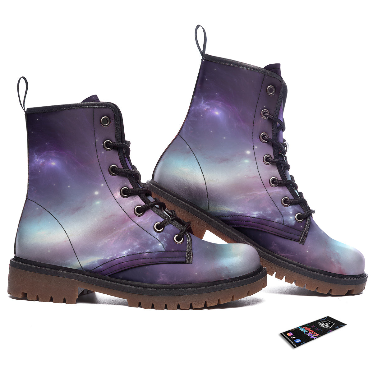 Space Cosmic Print Work Boots-grizzshop