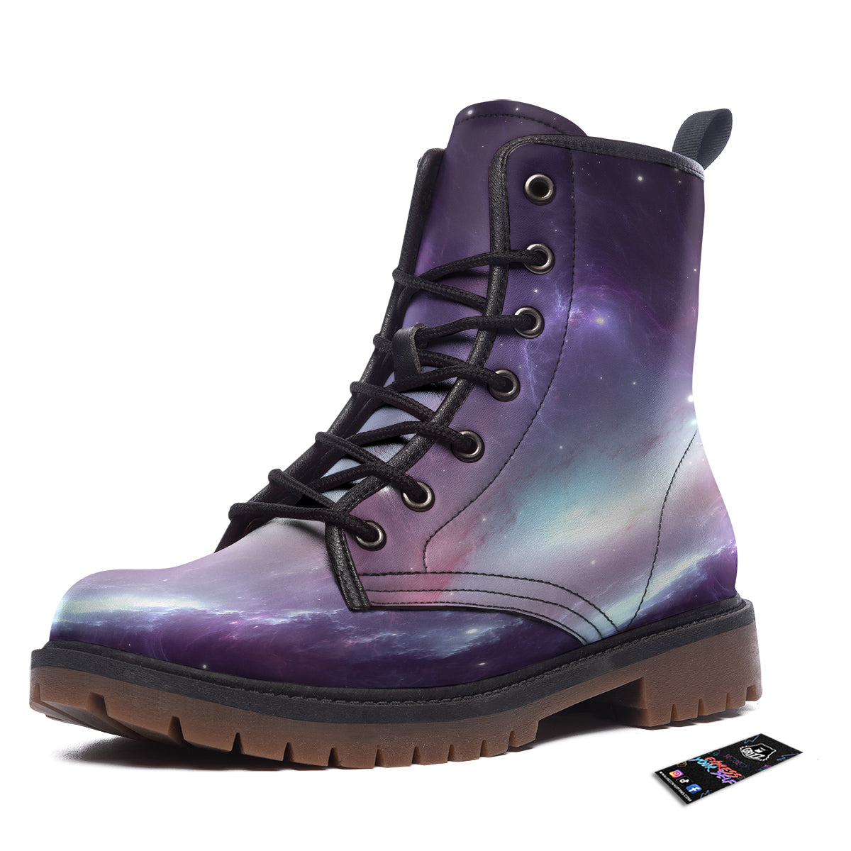 Space Cosmic Print Work Boots-grizzshop
