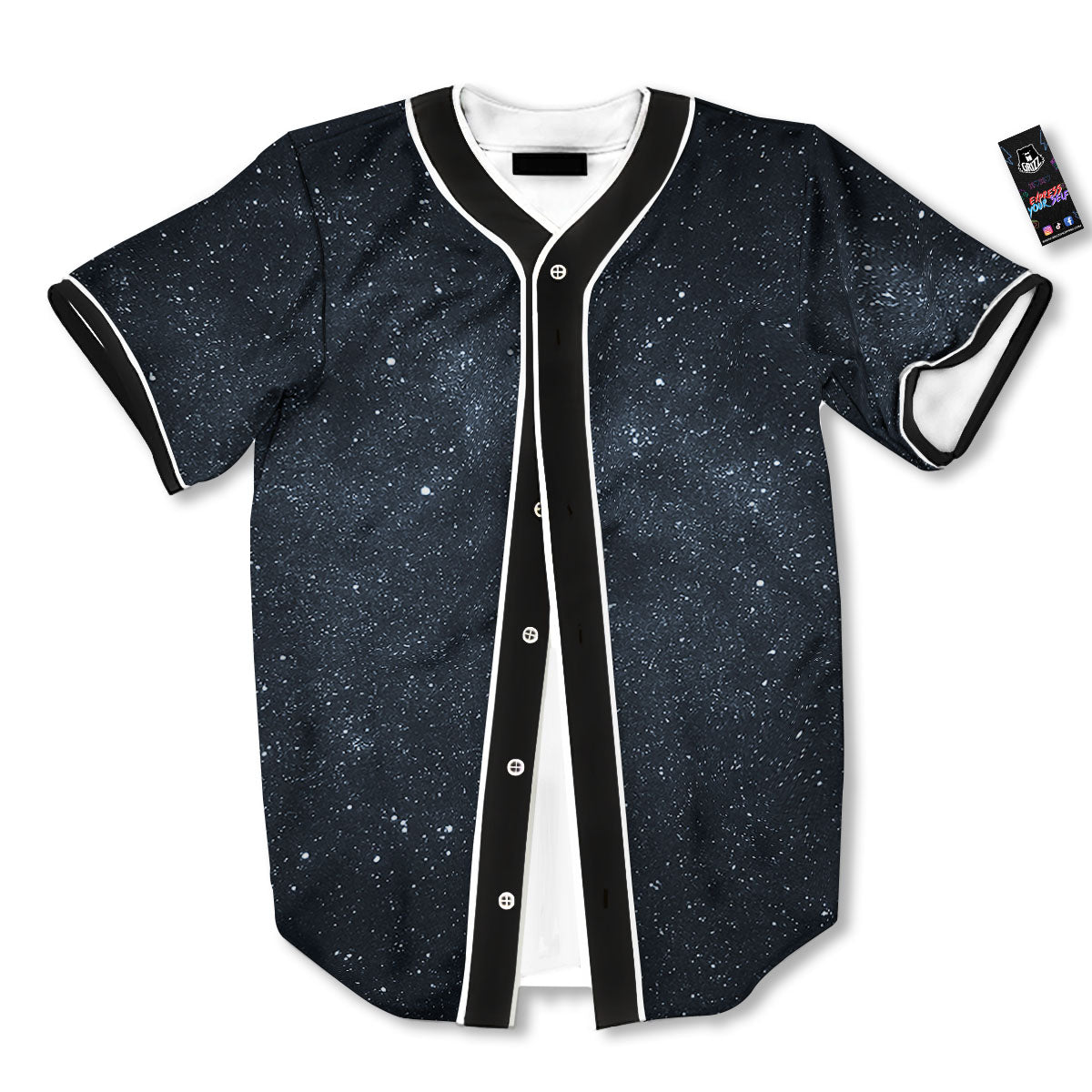 Space Dark Print Baseball Jersey-grizzshop