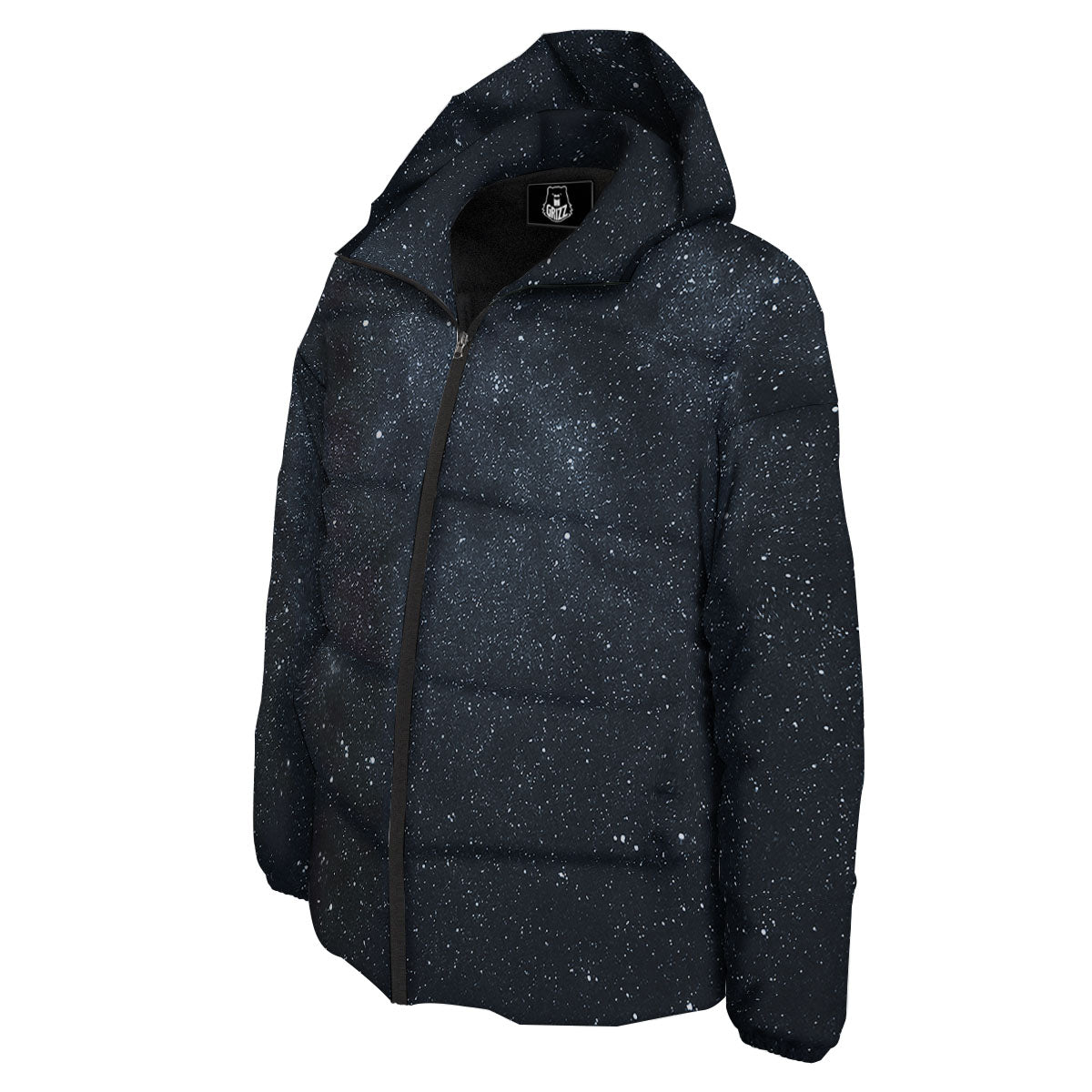 Space Dark Print Down Jacket-grizzshop