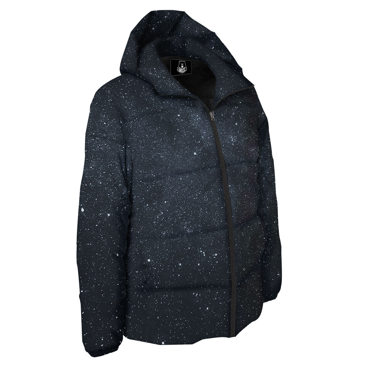 Space Dark Print Down Jacket-grizzshop