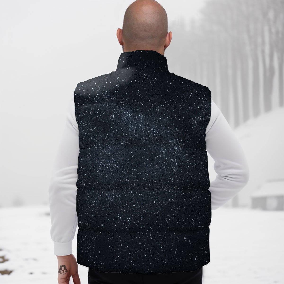 Space Dark Print Down Vest